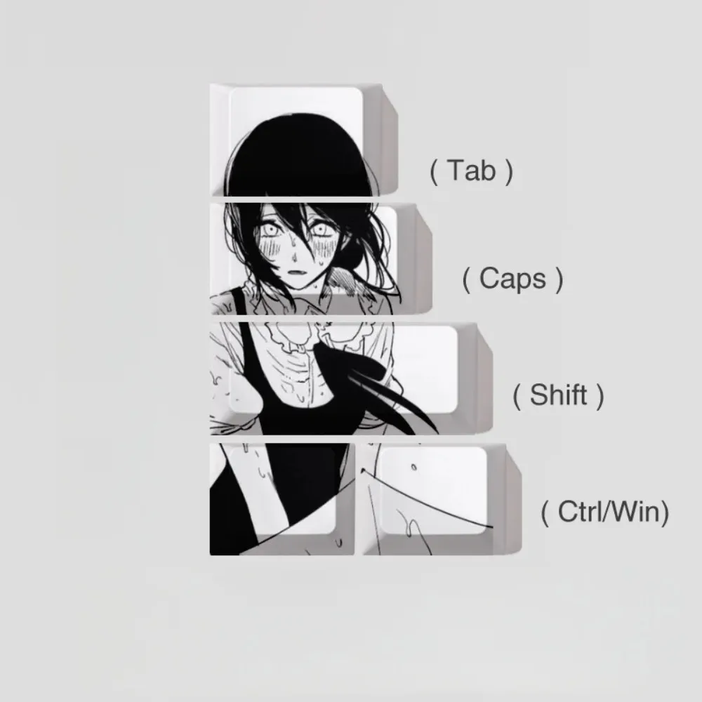 Teclas de personajes temáticos de Anime de motosierra, teclas con personalidad de cereza alta Pbt, teclas de teclado mecánico de sublimación térmica - imagen 2