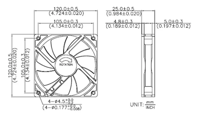 Bola de refrigeración para ordenador, ventilador de 2 pines para ADDA AD1212LB-A71GL, 12cm, 120mm, 120x120x25mm, 12V, 0.24ADC - imagen 5
