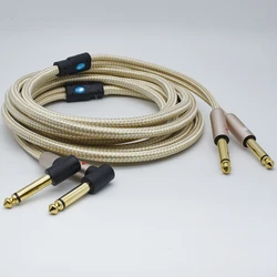 Cable de Audio Hifi de 1/4 pulgadas y 6,35mm, enchufe TS Dual a enchufe TS Dual para mezclador de guitarra eléctrica, Cable AMP SPC de 1M, 2M, 3M, 5M, 8M, 10M, 15M