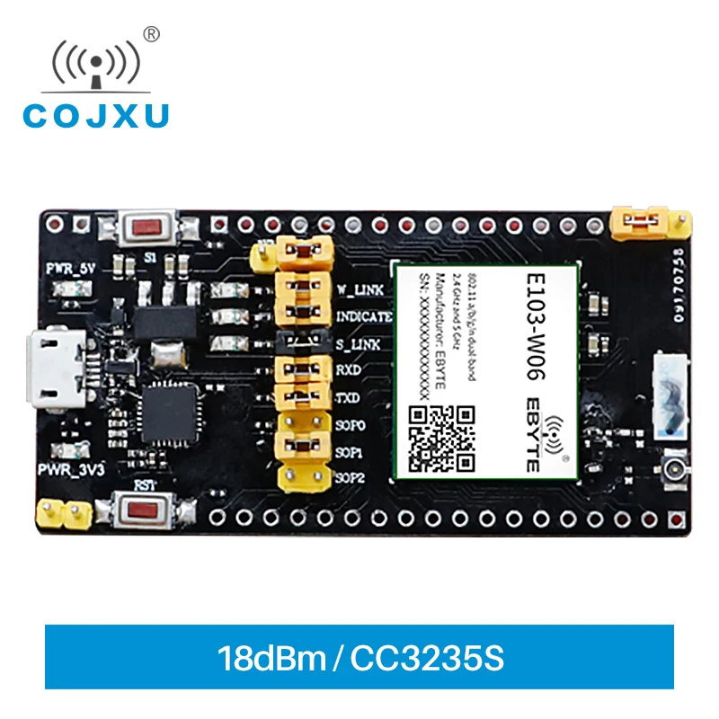 Placa de prueba de módulo Wifi CC3235, COJXU, E103-W06 presoldado, interfaz USB de E103-W06-TB, placa de prueba TTL de fácil uso - imagen 2