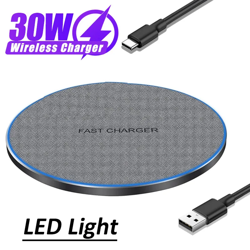 Estación de carga de teléfono inalámbrico LED para iPhone 17 16 Pro Max 15 ~ 12 11 XS Samsung Galaxy S25 S24 Xiaomi soporte de carga rápida