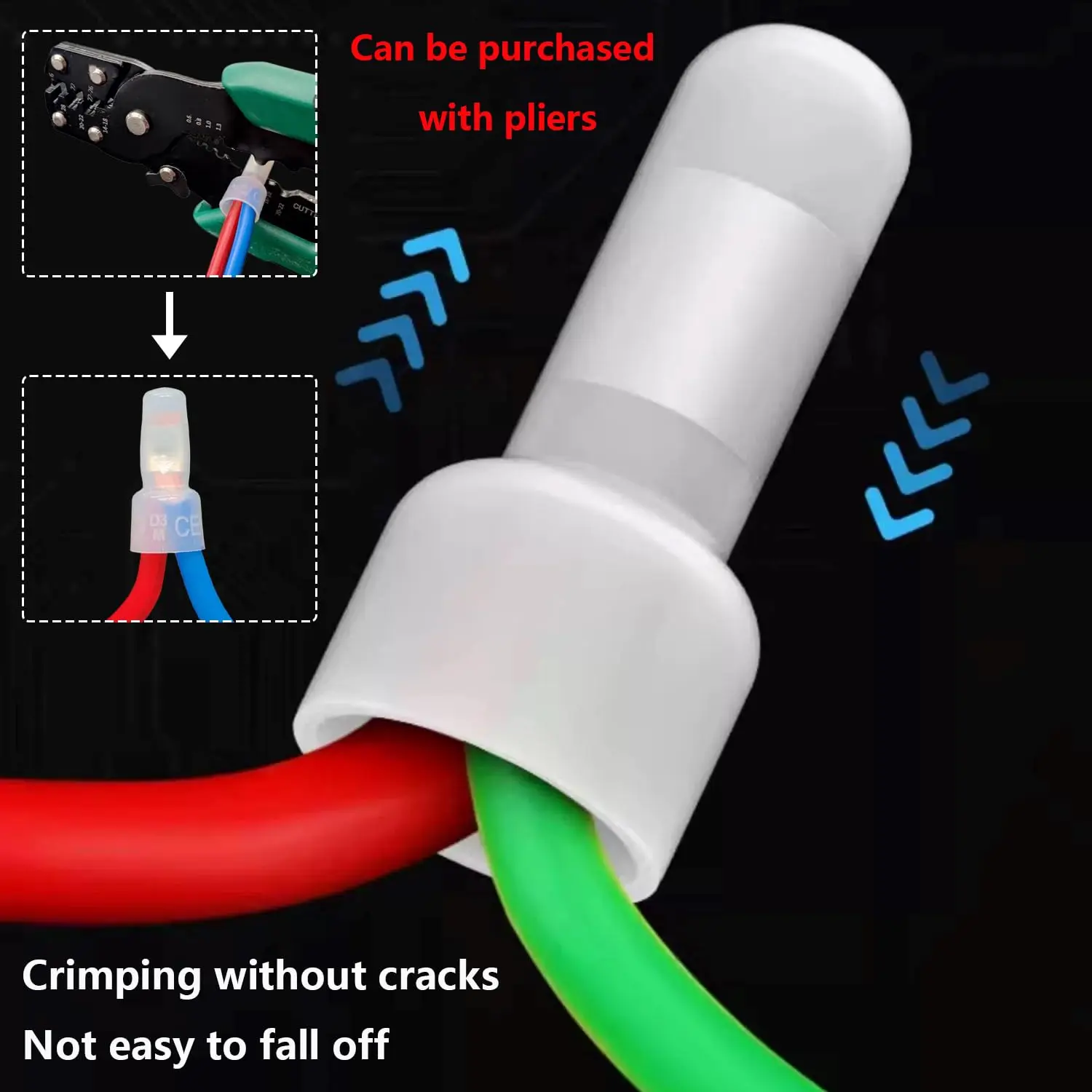 Terminal de engarzado de extremo cerrado de 580 Uds con herramienta de engarzado 22-16,16-14,12-10AWG tapas de extremo de cable conectores de cable de extremo cerrado de nailon para coche - imagen 5