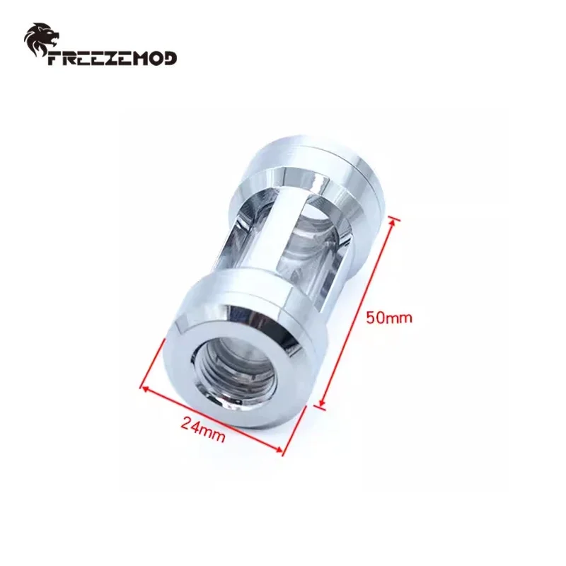 FREEZEMOD Full Metal Copper Water Filter, Impurity Removal With Large Visible Area, F-F G1/4''Thread, GLQ-JX2 - imagen 3