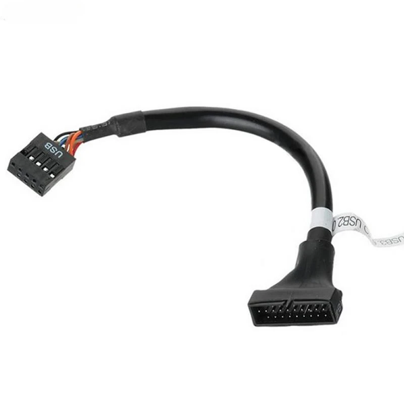 Cable adaptador de cabezal de placa base USB 3,0 hembra de 19/20 pines a USB 2,0 macho de 9 pines 1/2/5/10 Uds - imagen 3