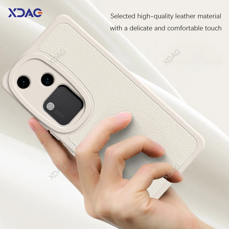 Funda de teléfono cuadrada de piel de cordero para VIVO V30 5G, carcasa de 6,78 ", alta calidad, a prueba de golpes, suave, Original, protección de lente, cubierta trasera de silicona - imagen 4