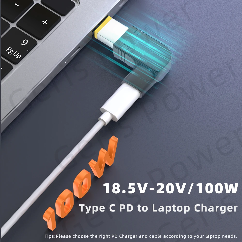 1 ​ Banco de energía para ordenador portátil USB tipo C PD de 00W, convertidor de cargador para portátil para Asus, Lenovo, Hp, Dell, Samsung, conector adaptador de corriente CC - imagen 2