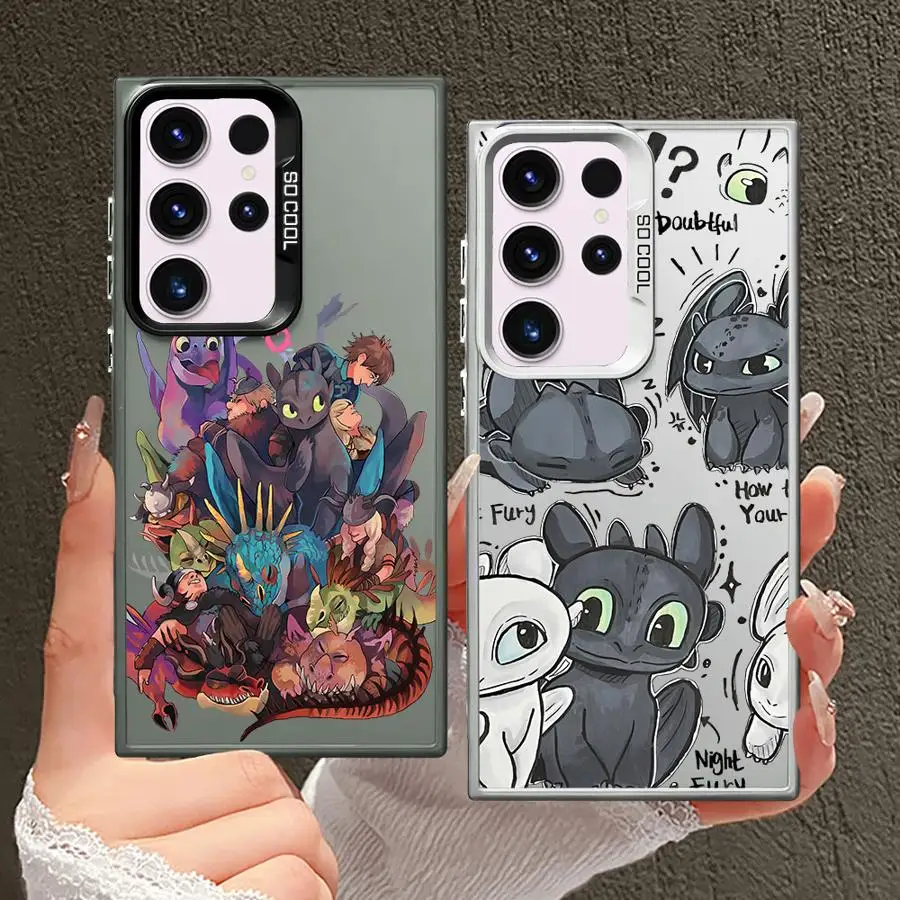 Funda de dragón bonito de dibujos animados para Samsung Galaxy S22 S23 S25 S24 FE S21 Note 20 Ultra S23 S20 Plus, funda trasera para teléfono - imagen 2