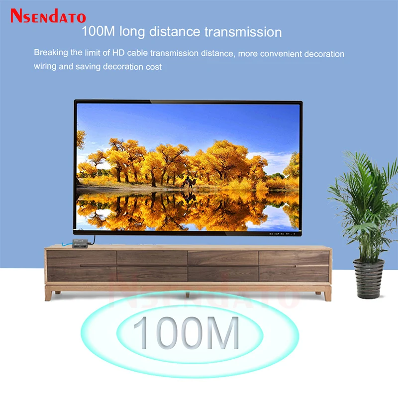 Extensor HDMI de más de 100M, extensor RJ45 4K, cable de extensión de red HDMI a RJ45, soporte POC para cámara DVD PS4, PC a TV - imagen 5