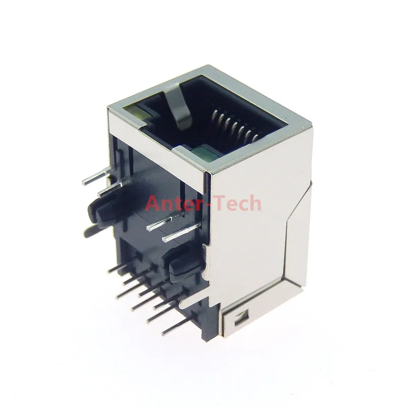 Shield RJ45 8P8C conector Jack con led y escudo LED 21MM 21mm PCB Mount Network Internet Modular Green Yellow Light - imagen 2