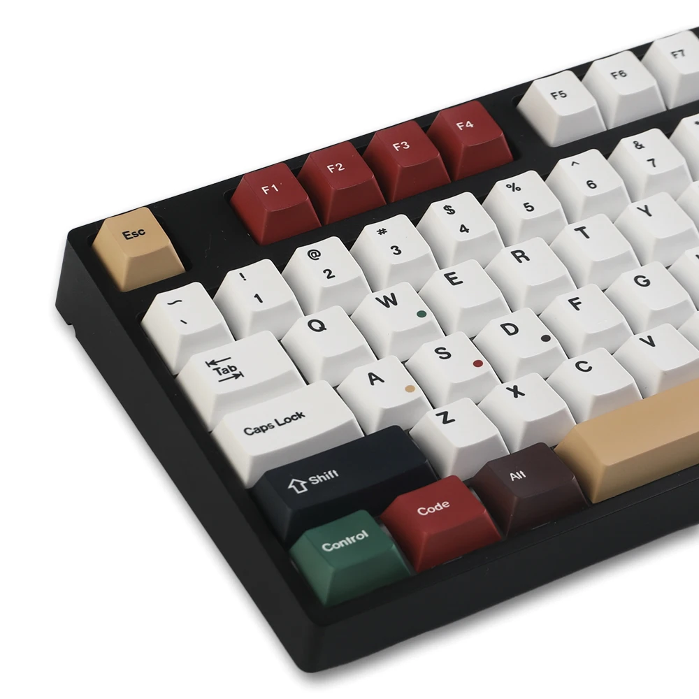 Teclas de luces mixtas Retro de 145 teclas, perfil de cereza, teclas de sublimación de tinte PBT para teclado MX Wooting GH60 GMK67 87 tkl 104 bm60 - imagen 2