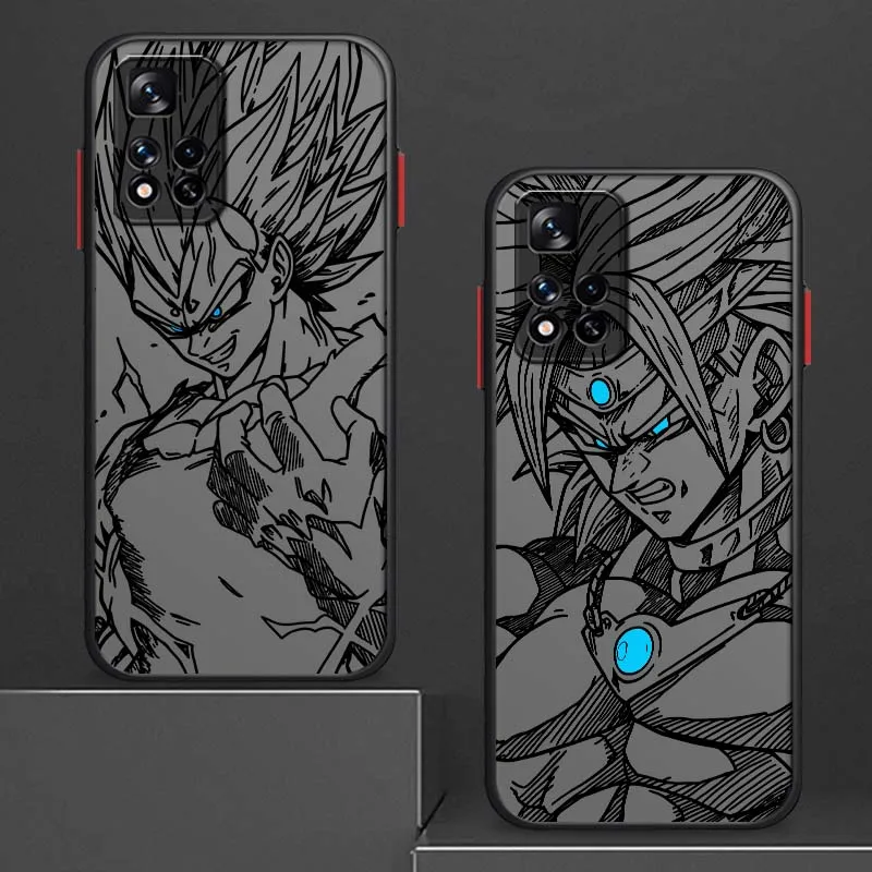 D-Dragon Ball Goku Vegeta funda artística para Xiaomi Redmi Note 14 13 12 11 10 9 Pro Plus 4G 5G funda de teléfono translúcida esmerilada - imagen 2