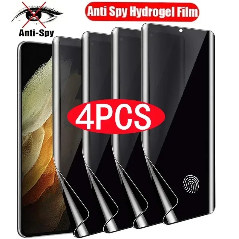 4 Uds película de hidrogel antiespía para Samsung S21 S20 S22 S23 S24 Ultra FE Note 20 10 S25 S10 S9 S8 Plus S10E Protector de pantalla de privacidad - imagen 2