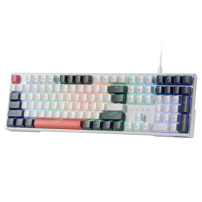 Teclado para juegos Redragon K668 RGB, teclado mecánico con cable de 108 teclas con 4 teclas de acceso adicionales, enchufe intercambiable en caliente mejorado, interruptor rojo - imagen 2