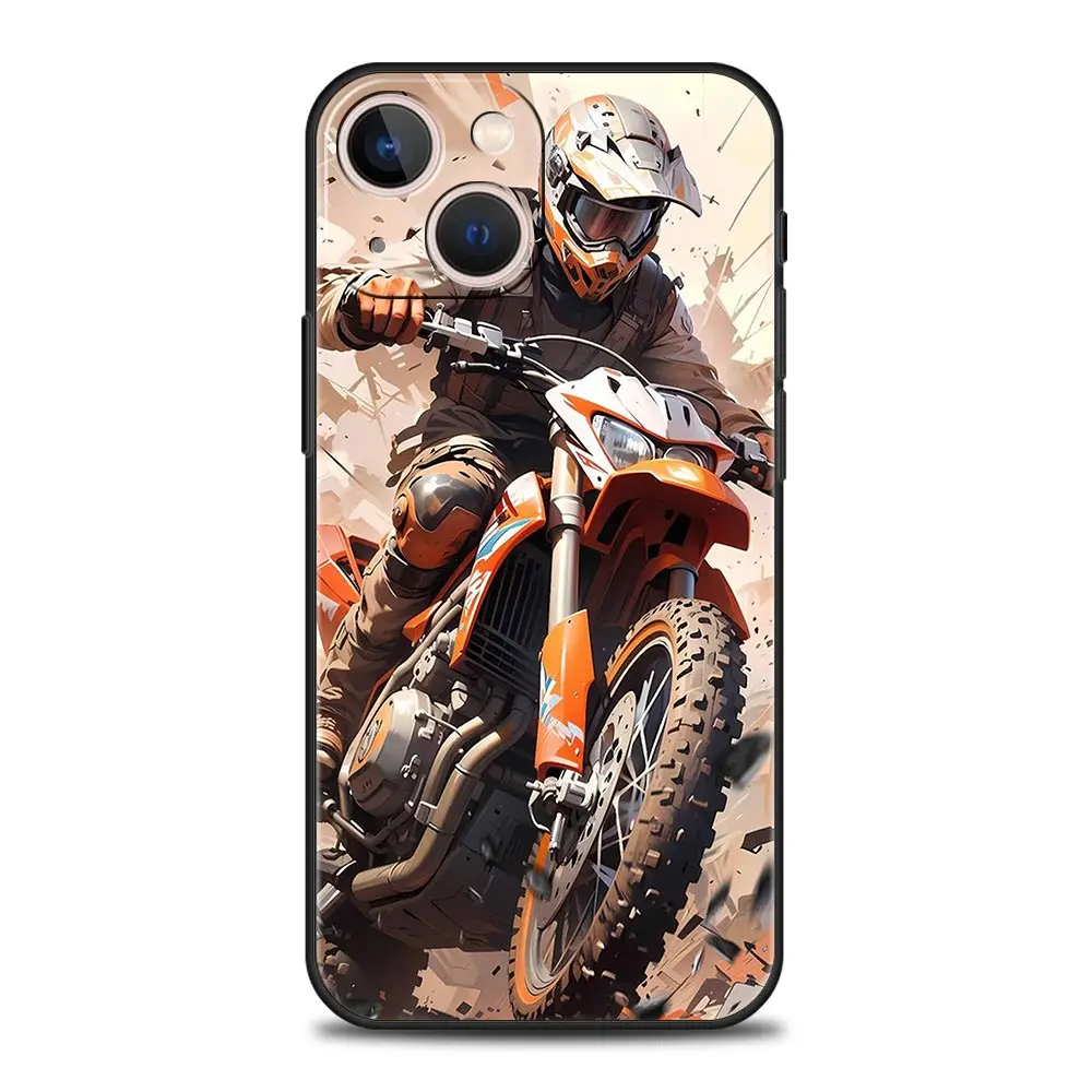 Funda de teléfono deportiva para motocicleta Moto Cross para iPhone 16 13 15 14 12 11 Pro MAX XR X SE XS 7 8 Plus, funda suave de TPU - imagen 5