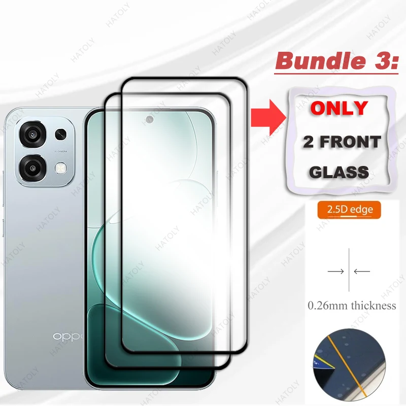 Película protectora de borde negro para Oppo A6 Pro 4G Global Glass 4 Uds Protector de pantalla para Oppo A6 Pro 5G Protector de lente de cámara Global - imagen 4
