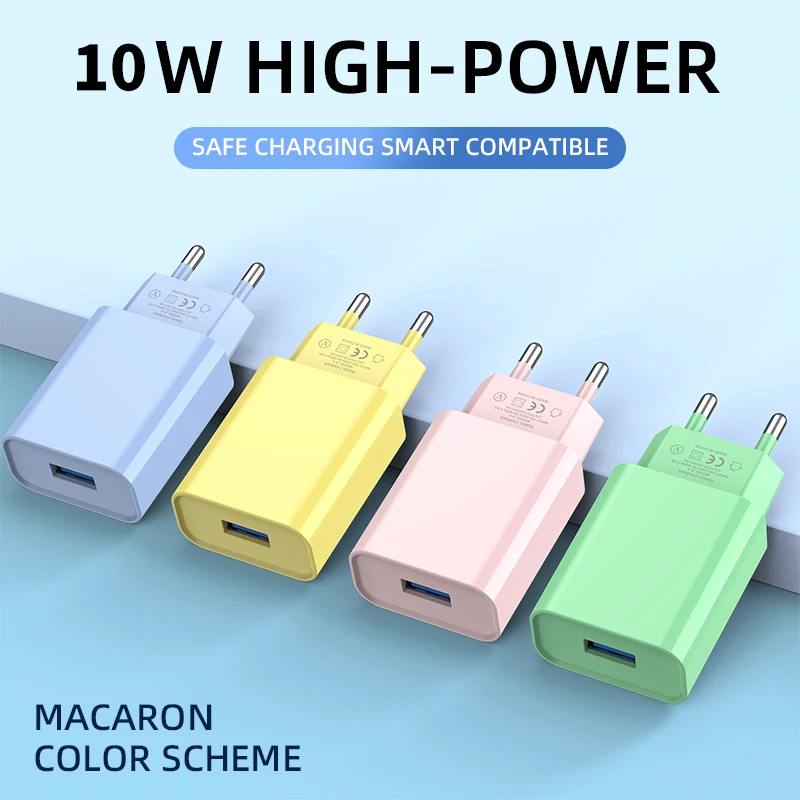 Cargador USB de 10W, cargador de pared USB de 5V 2A, cargador de teléfono móvil de carga rápida, adaptador de corriente para iPhone, Samsung, Xiaomi, Huawei - imagen 5