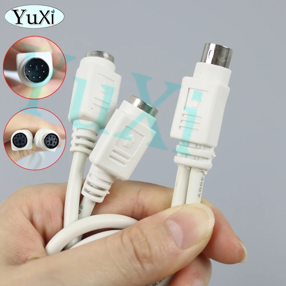 Convertidor de teclado y ratón PS2 PS/2, puerto U a puerto redondo PS/2 macho a 2 hembra, accesorios de conexión de ordenador, 1 ud. - imagen 4