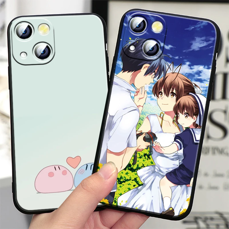 Funda de Anime Clannad para Apple iPhone, 15, 14, 13, 12, 11 Mini, XS, XR, X, 6S, 6 Pro, Max Plus, cubierta suave negra - imagen 3