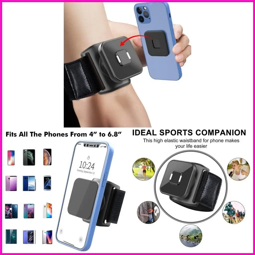 Soporte rotación teléfono pulsera magnética extraíble para teléfono que ejecuta senderismo universal gimnasio