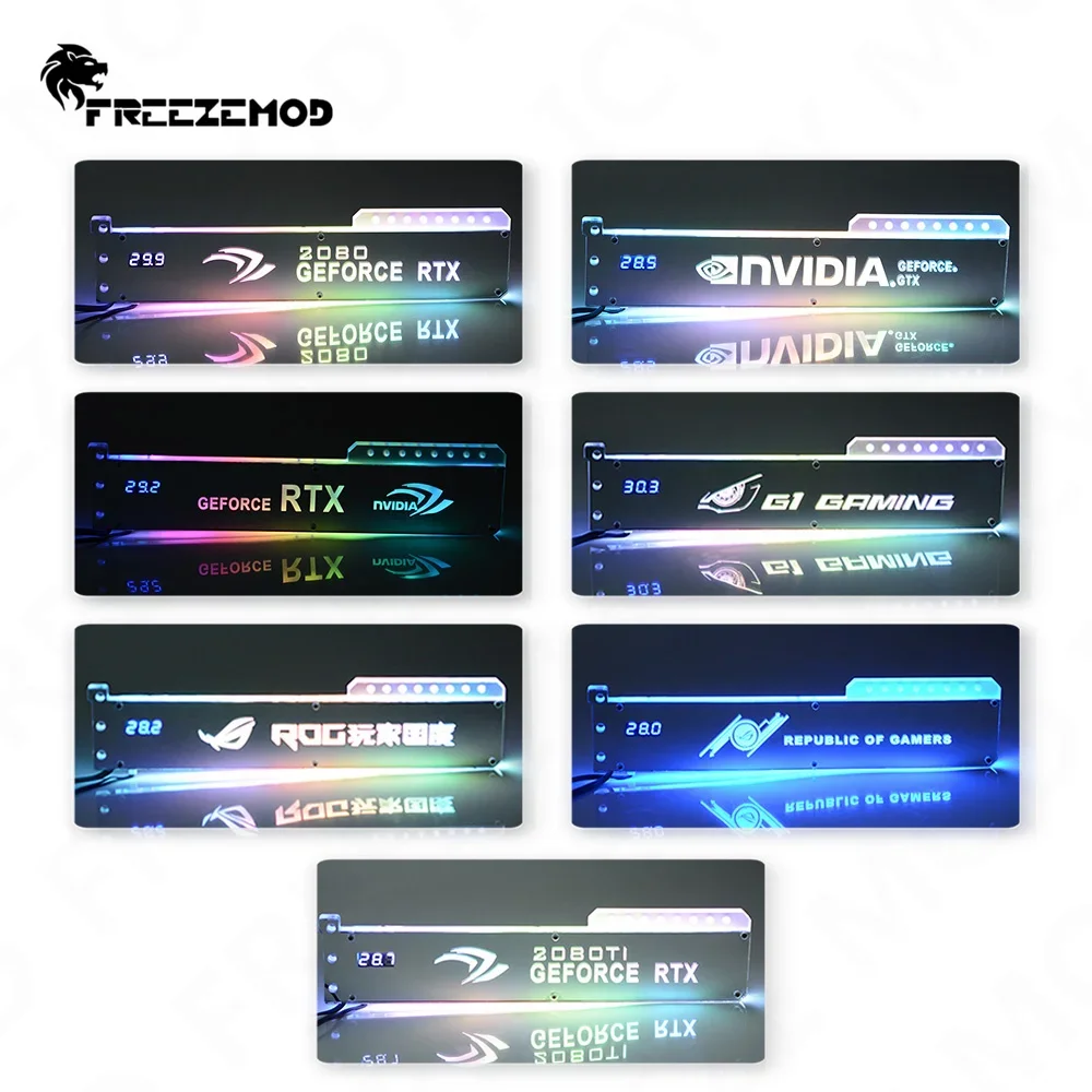 Soporte FREEZEMOD VGA con Monitor de temperatura pantalla de 5V soporte para tarjeta gráfica termómetro doble espejo deslizable PC MOD XKZJ-WD - imagen 4