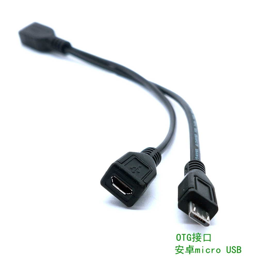 OTG Micro USB Power Y Splitter adaptador USB a Micro 5 pines macho hembra Cable 2 en 1 - imagen 4