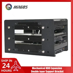 Bandeja Rack HDD 3,5" Doble Capa Expansible para Torre PC