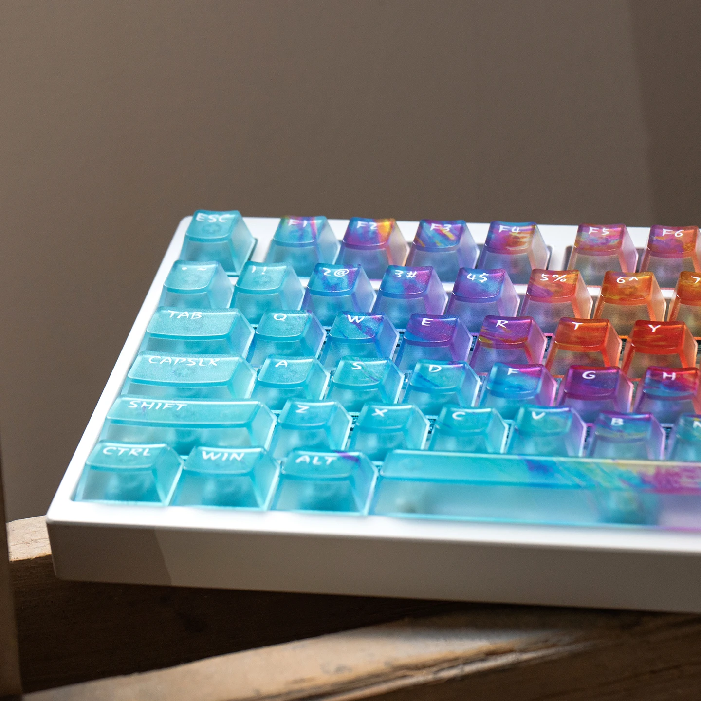 Teclas con gradiente azul, 119 teclas, teclas transparentes con perfil de cereza AI3D, teclas de PC transparentes para teclado mecánico MX - imagen 5