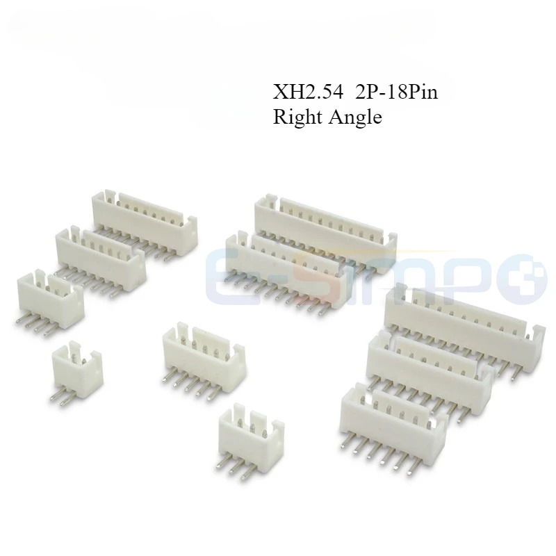 20 piezas XH 2,54mm oblea macho 2/3/4/5/6/7/8/9/10/11/12/14/16 Pin 2,54mm enchufe recto ángulo recto SMT PCB conector de cabecera de Pin - imagen 4