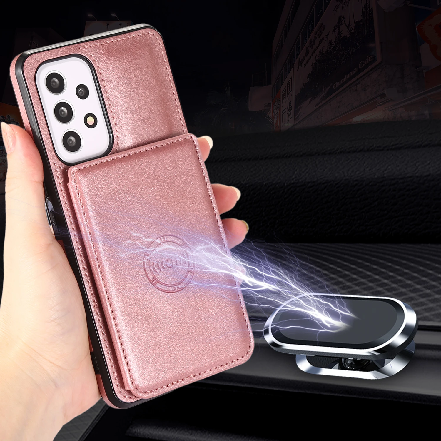 Funda de cuero con tarjetero para Galaxy S23, A53, A33, S22 Plus, S22Ultra, S21FE, A52, A52S, A13, A22, A32, 5G, A14, A34, A54