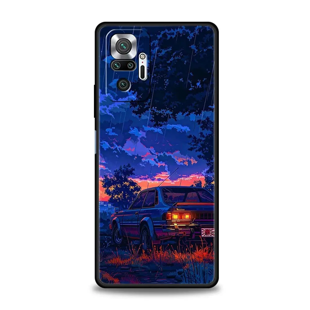 Funda de teléfono para Xiaomi Redmi Note 14 13 12 5G 11 10 Pro Plus 4G 9S 9 14C 13C 12C 10C 9C 9A cubierta suave JDM Tokyo Drift Sports Car - imagen 3