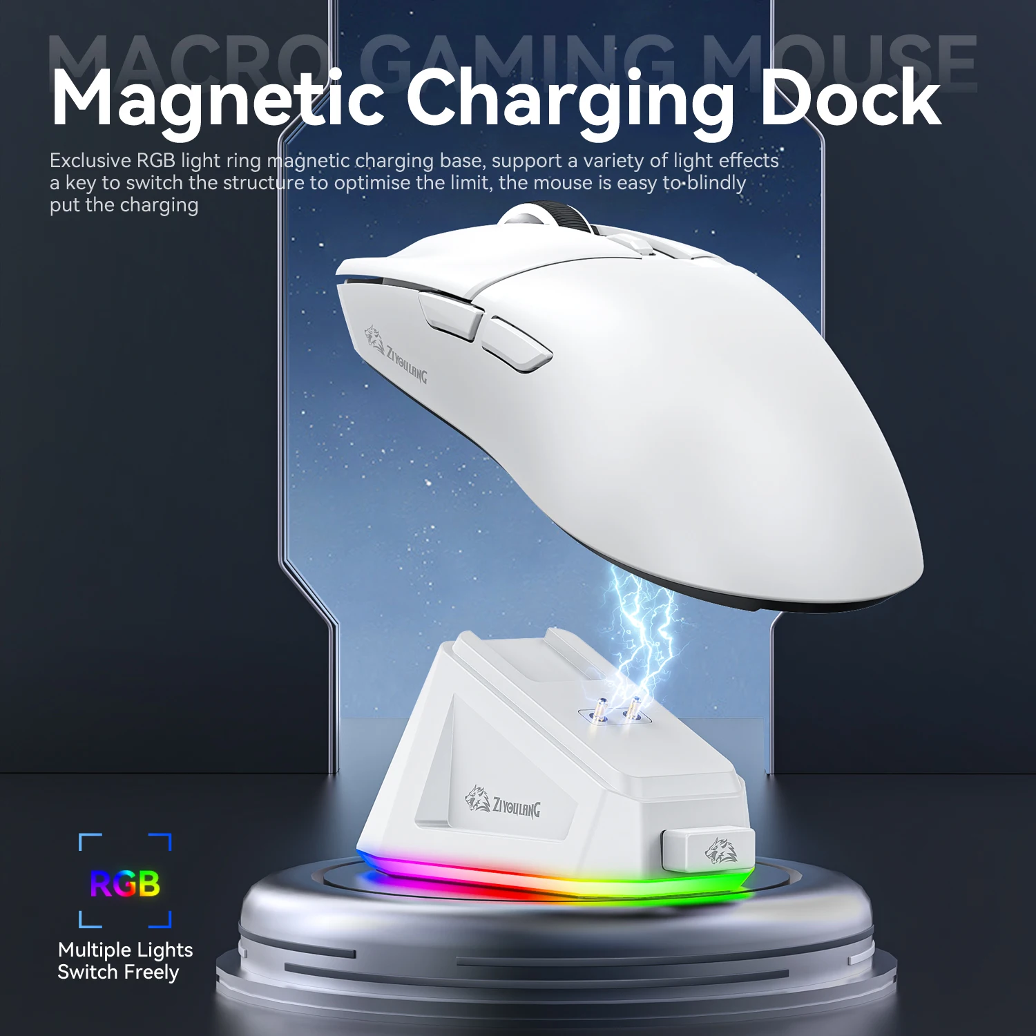 Ratón inalámbrico X2, 24KDPI PAW3311 2.4G/BT/ratón para juegos con base de carga magnética ultraligera con cable - imagen 4