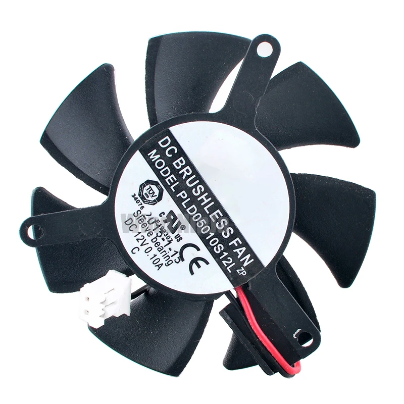 Ventilador de refrigeración de tarjeta gráfica DC12V 0.10A PLD05010S12L de 47mm de diámetro para disipador de calor GT220 GTS210 de aluminio con paso de orificio de 39mm - imagen 2