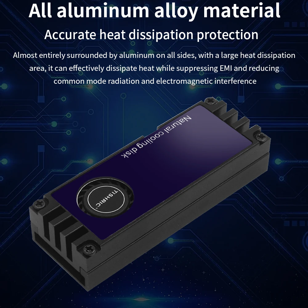 TISHRIC M.2 unidad de estado sólido chaleco de disipación de calor disipador de calor SSD M2 Nvme con pantalla de temperatura ventilador Vortex se enfrenta rápidamente - imagen 5