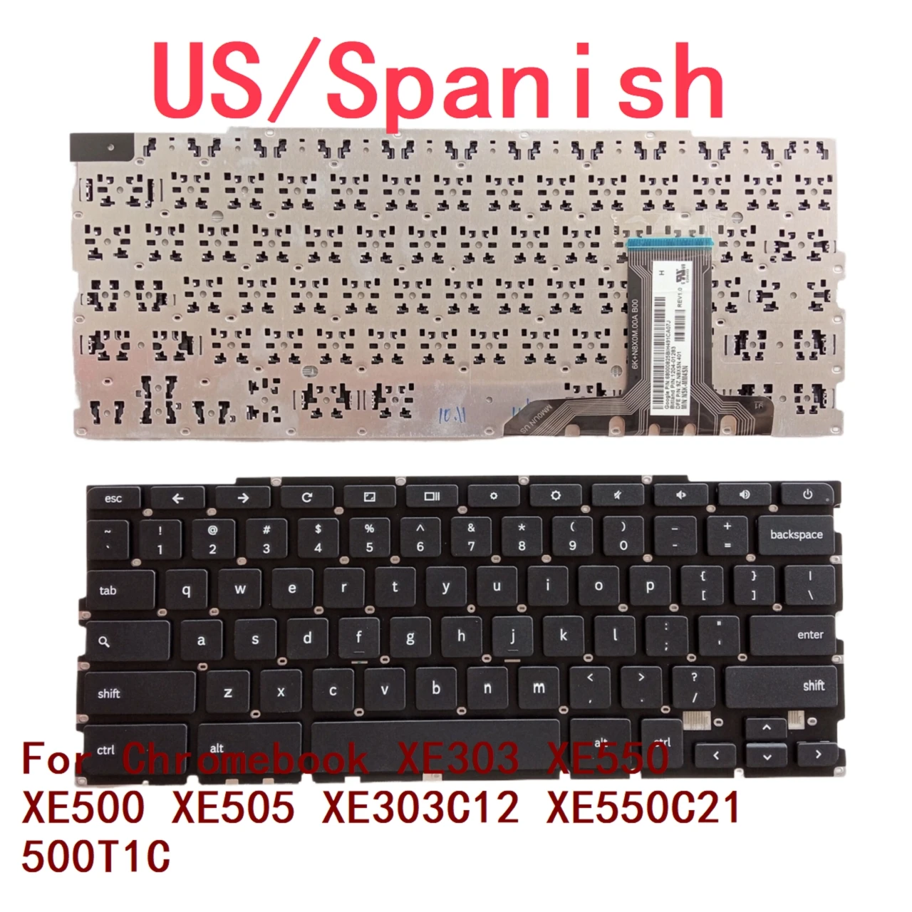 Teclado de ordenador portátil para Samsung Chromebook, reemplazo de PC para Chromebook XE303, XE550, XE500, XE505, XE303C12, XE550C21, 500T1C, nuevo