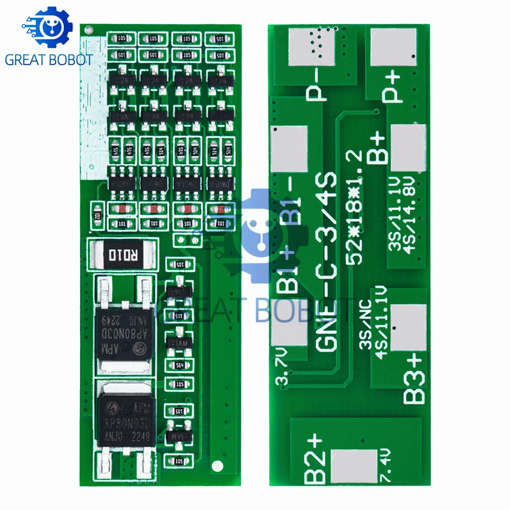 Placa de protección del cargador de batería de iones de litio de polímero BS 4S 8A, ideal para 4 baterías de iones de litio de 3,7 V series, módulo de protección de carga BMS - imagen 5