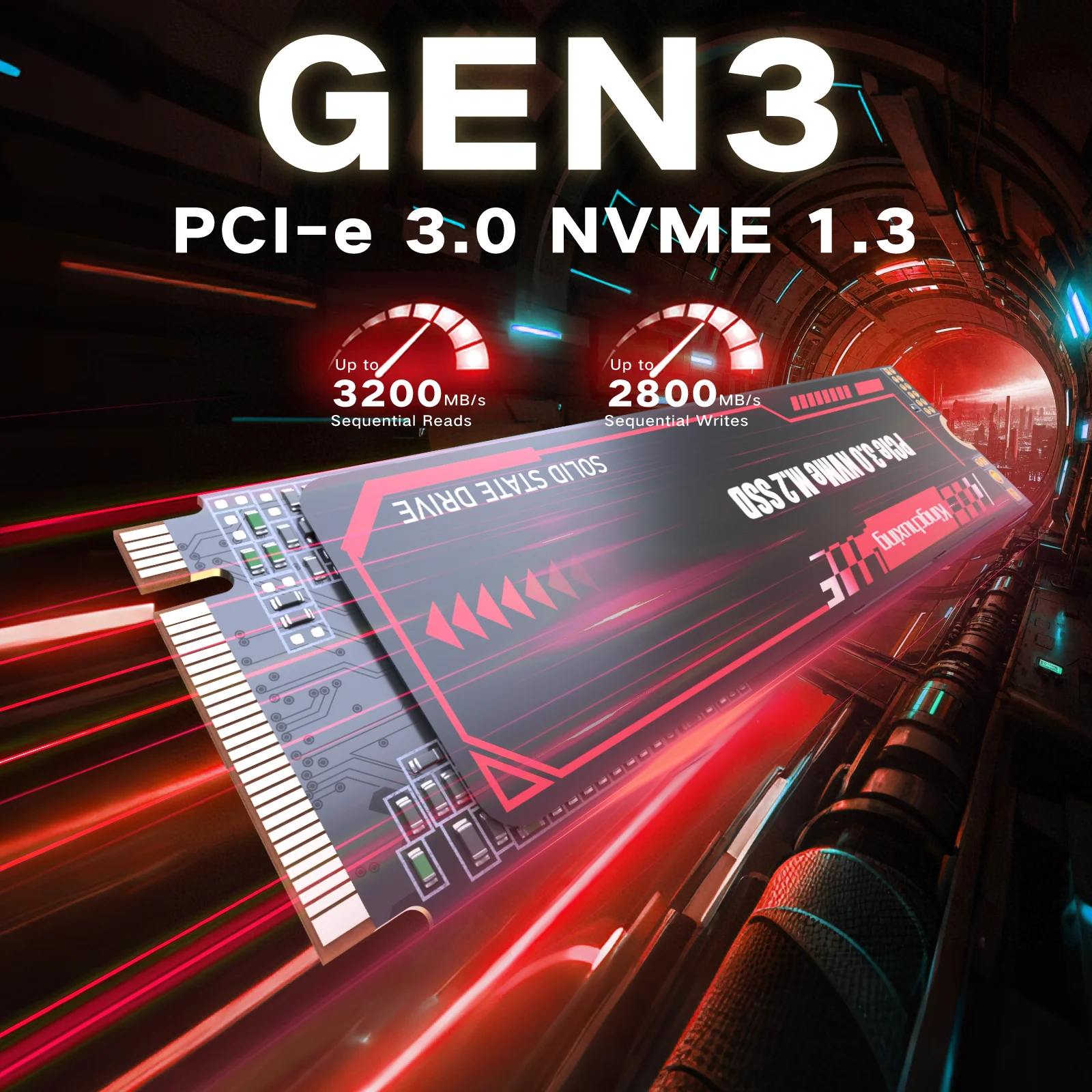 Kingchuxing NVMe M.2 PCIe3.0 SSD Gen3x4 M.2 2280 Unidad de estado sólido interna para computadoras portátiles y de sobremesa - imagen 3