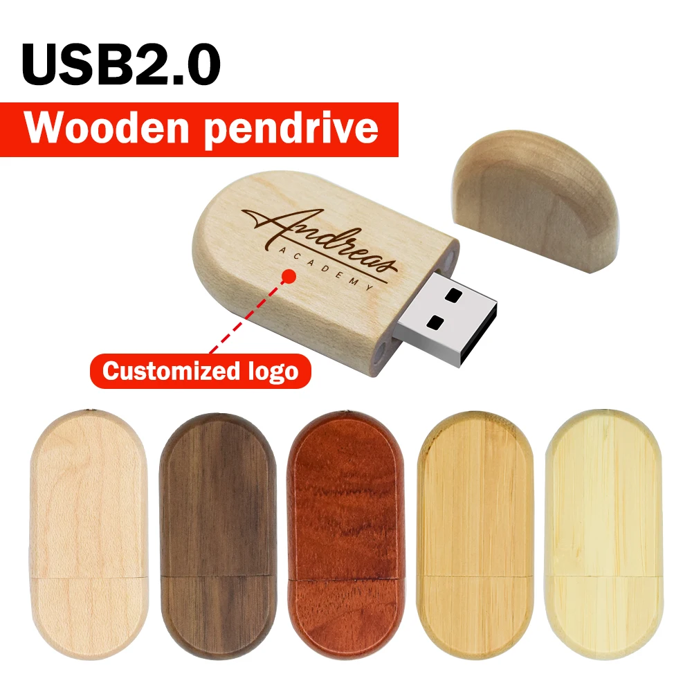 50 unids/lote unidad Flash USB 2,0 de alta velocidad Pendrive de madera 4GB 8GB 16GB 32GB 64GB 128GB memoria Stick regalo de boda (LOGO gratis) - imagen 2