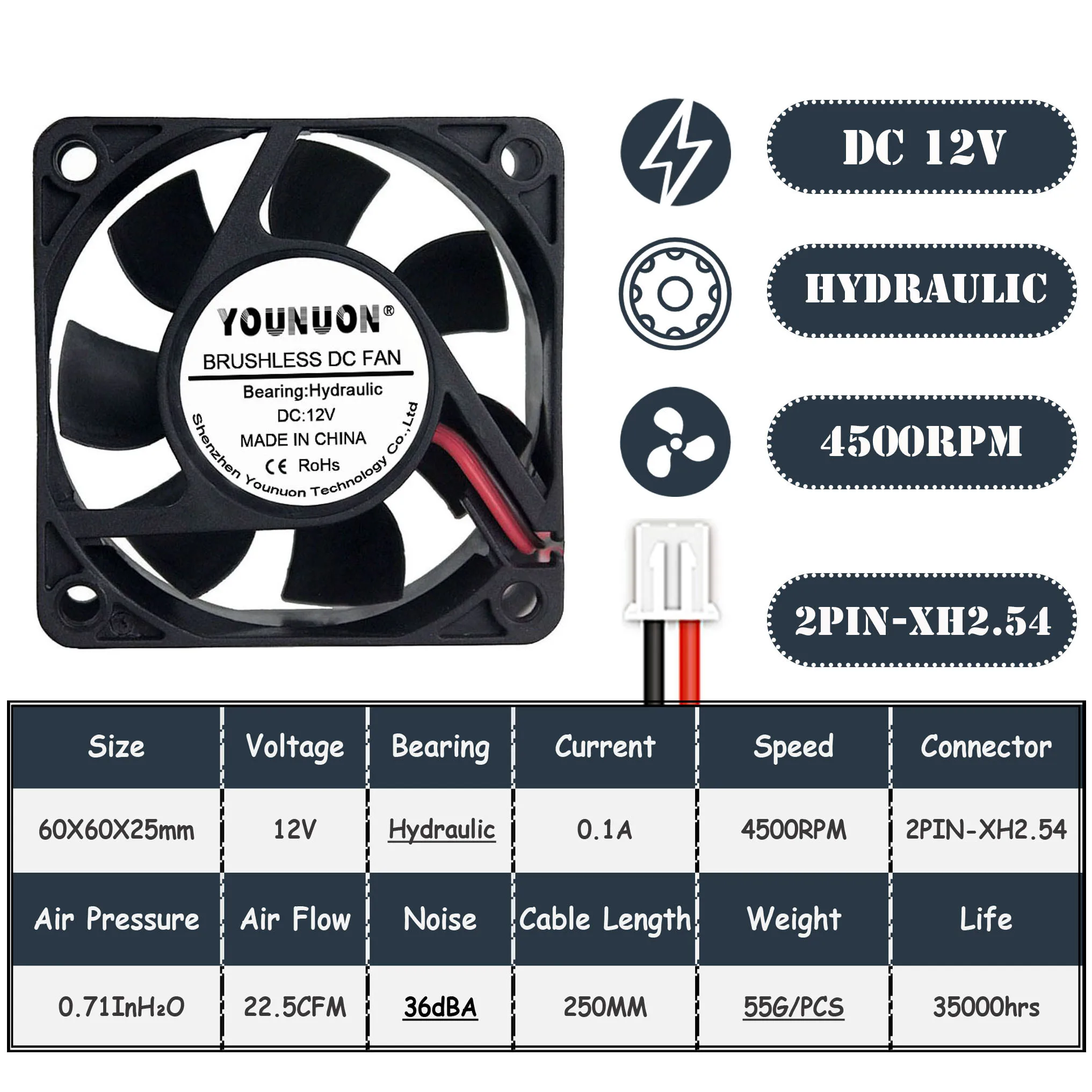 12V Hydraulic XH2.54