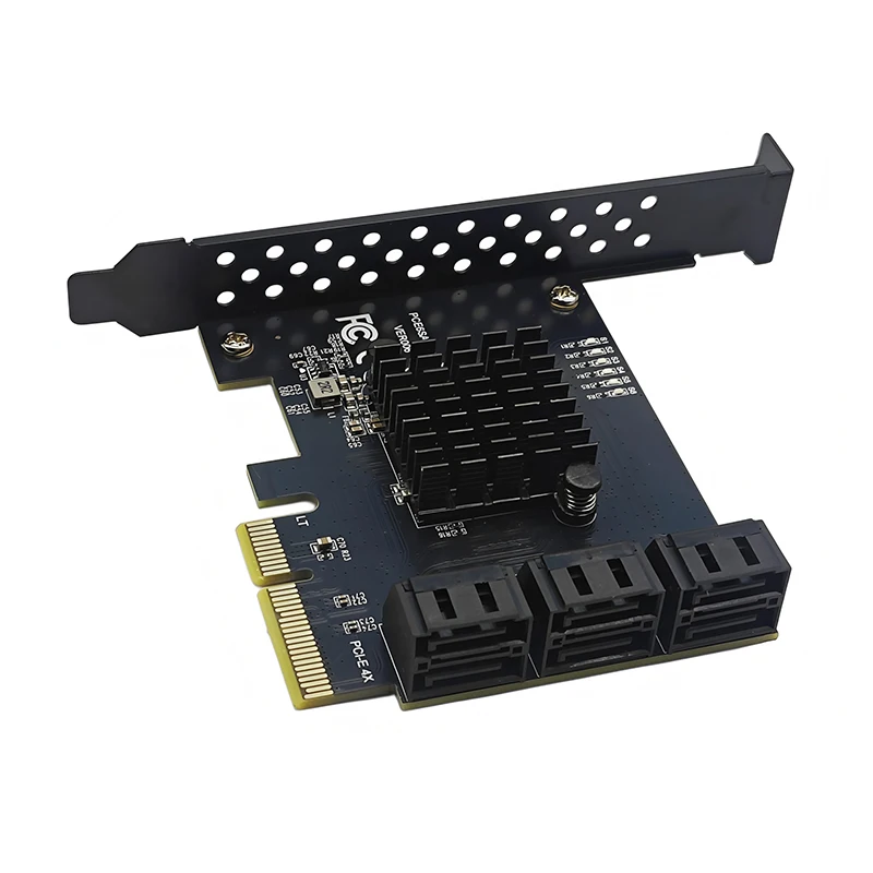 Tarjeta de expansión PCIE SATA PCI Express X4 a 6 puertos SATA3.0 multiplicador de puertos de 6Gbps divisor PCIE agregar tarjeta para HDD SSD IPFS minería - imagen 2