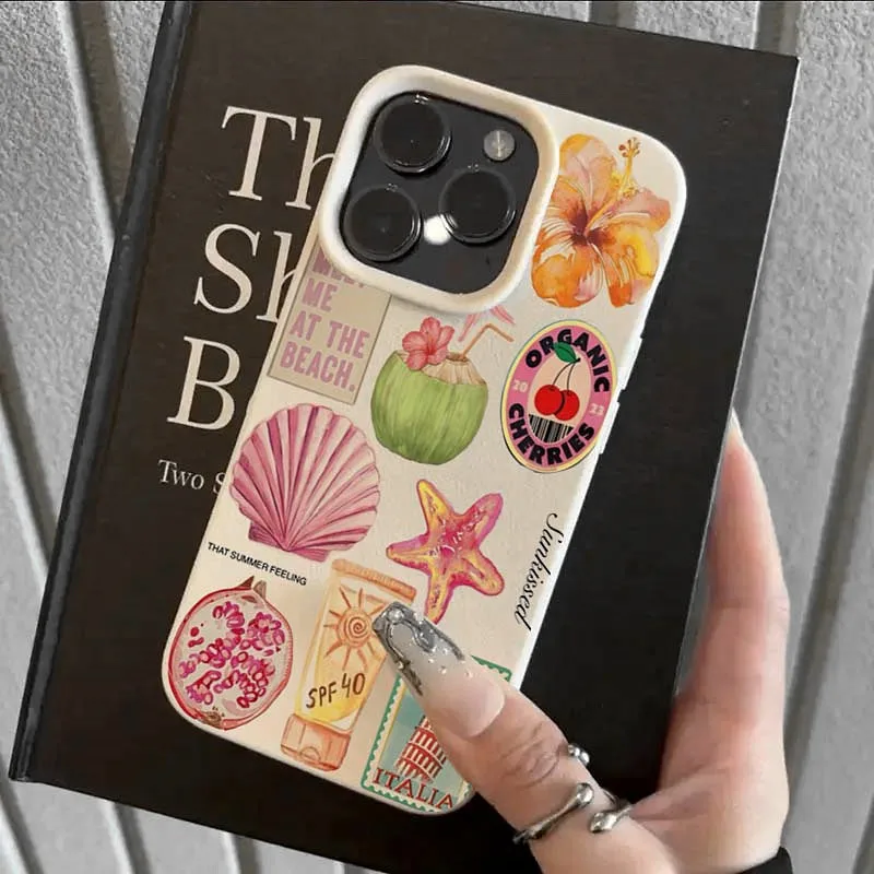 Funda de teléfono con diseño Floral de coco para IPhone 17 16 15 14 Pro 13 12 11 Max Plus XR X XS 17 Air 16E, funda de silicona suave a prueba de golpes - imagen 4
