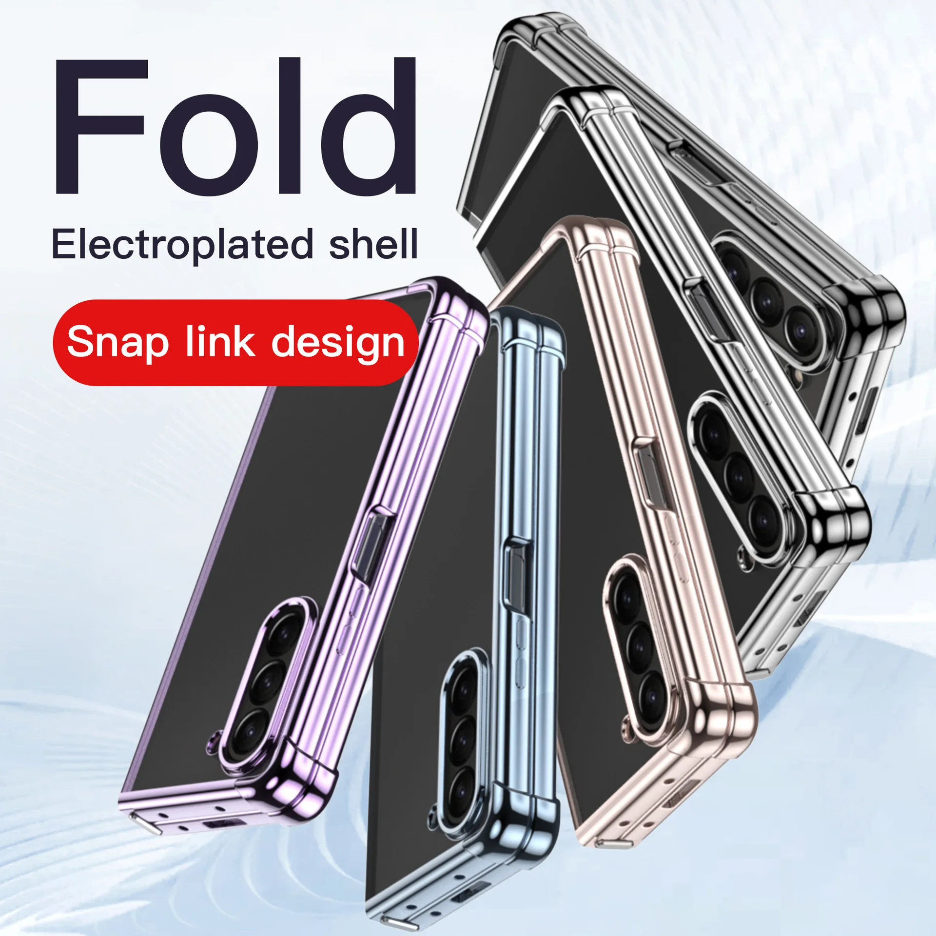 Funda chapada 2025 para Samsung Galaxy Z Fold 7 6 5 TPU funda antigolpes de lujo transparente fundas de moda para Fold5 Fold6 Fold7 - imagen 4