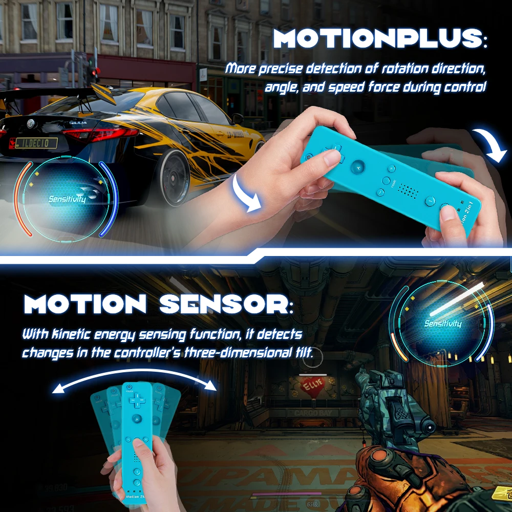 Para Nintendo Wii Joystick 2 en 1 mando inalámbrico remoto Gamepad Set opcional Motion Plus con funda de silicona Videojuego - imagen 4