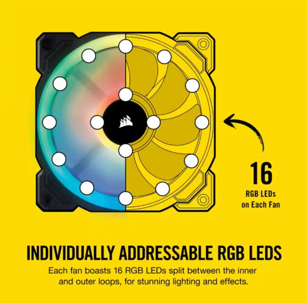 CORSAIR LL120 RGB 120mm anillo de luz doble LED ventilador PWM paquete único ventilador de caja de computadora con iluminación RGB ajustable para construcción de PC - imagen 5