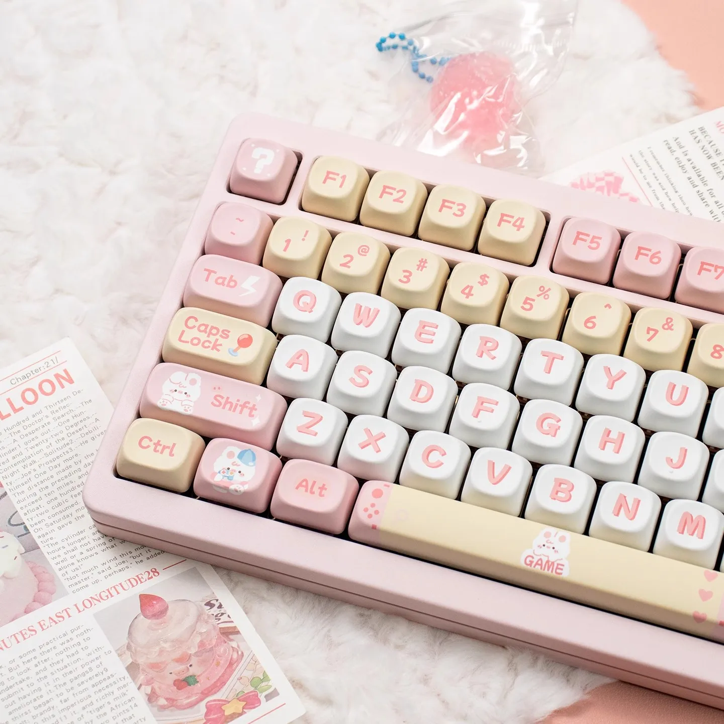 Teclas PBT de sublimación de tinte de cerdo rosa, 141 teclas, teclas de teclado de perfil MOA para interruptores Cherry Gateron MX, teclados mecánicos - imagen 4