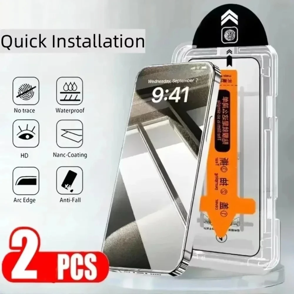 Película de vidrio templado transparente para Xiaomi POCO C85 4G C71 C65 C75, Protector de pantalla, Kit de eliminación de polvo, 2 uds. - imagen 2