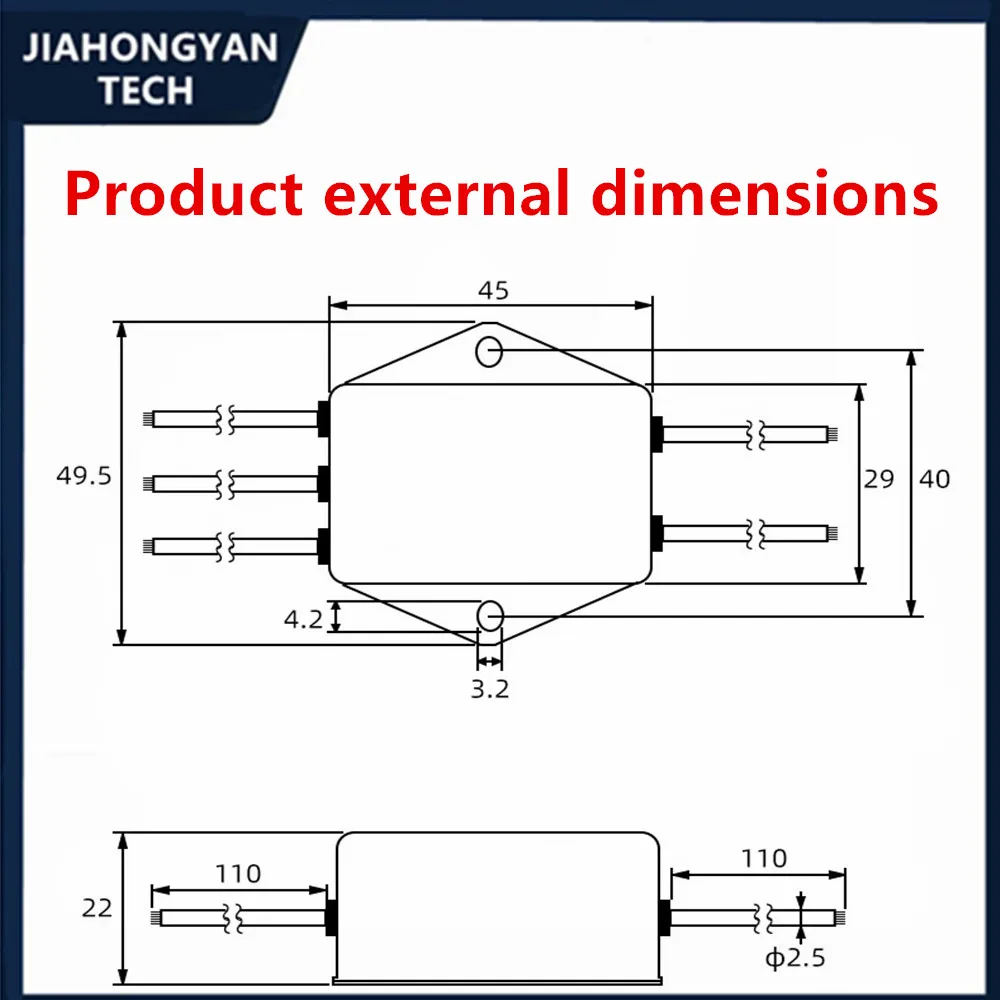 Filtro de potencia CW1B-3A/6A/10A-L(040) con purificador de audio de cable AC EMI filtro bipolar mejorado antiinterferencias CW1BL2-3A/6A/10A-L - imagen 5