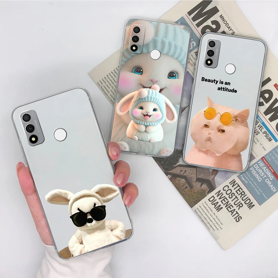 Para Huawei P Smart Pro Smart Z S funda de teléfono encantadora funda de silicona transparente de TPU suave de dibujos animados para Huawei PSmart2020 carcasa ligera - imagen 3