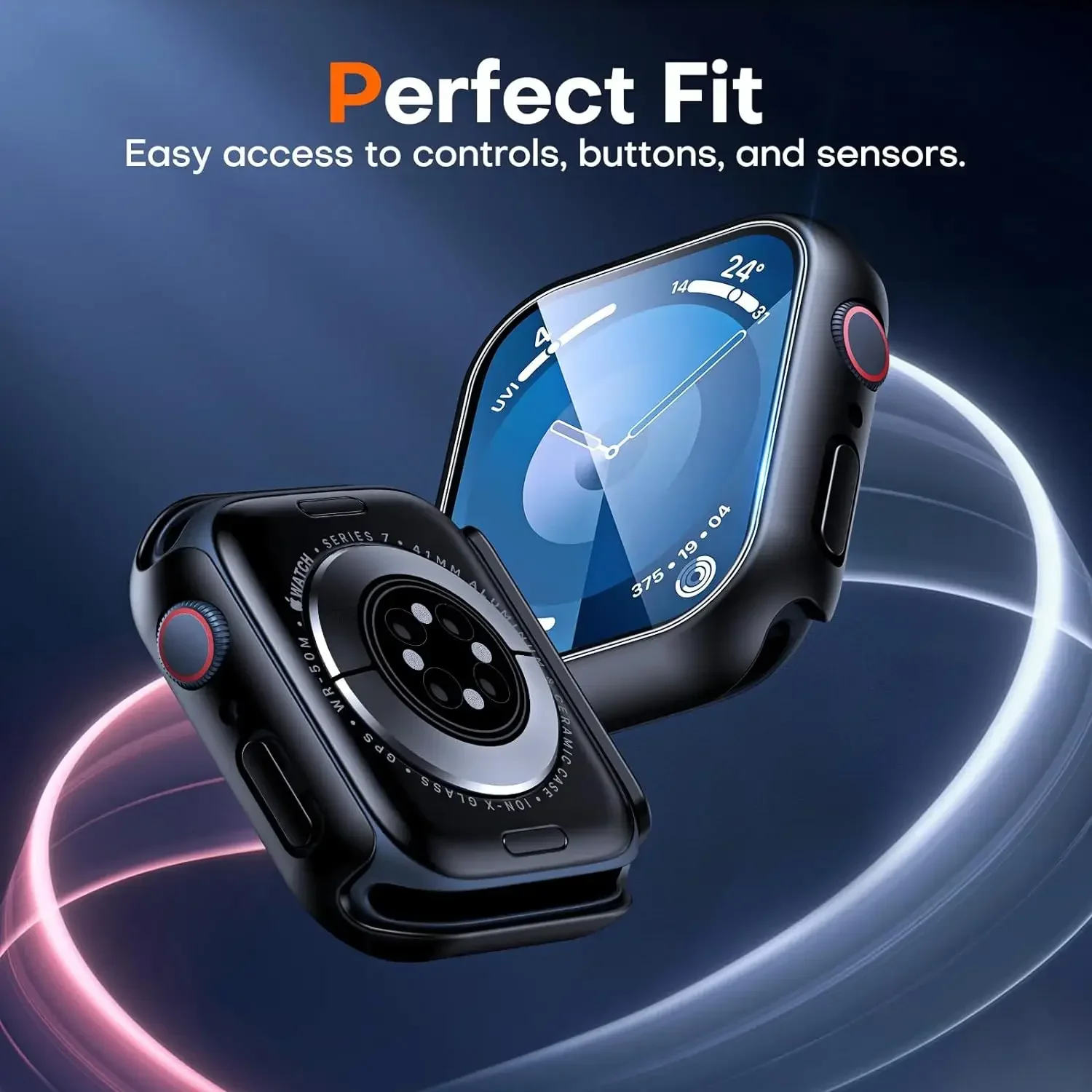 2 uds funda protectora de pantalla de vidrio templado para Apple Watch Series 11 10 9 8 7 6 5 SE 46mm 42mm 45-41-40mm 44MM Accesorios - imagen 4