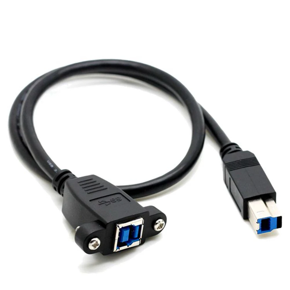 Cable de extensión USB3.0 B macho a hembra de 0,5 M, cable de extensión de puerto de impresión USB3.0 con orificio de tornillo bloqueable - imagen 5