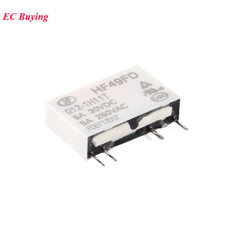 5/1 Uds relés de potencia HF49FD HF49FD-005-1H11T HF49FD-012-1H11T HF49FD-024-1H11T DC 5V 12V 24V 5A 4 pines Relais pies distancia 5,08mm - imagen 3